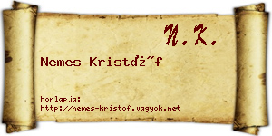 Nemes Kristóf névjegykártya